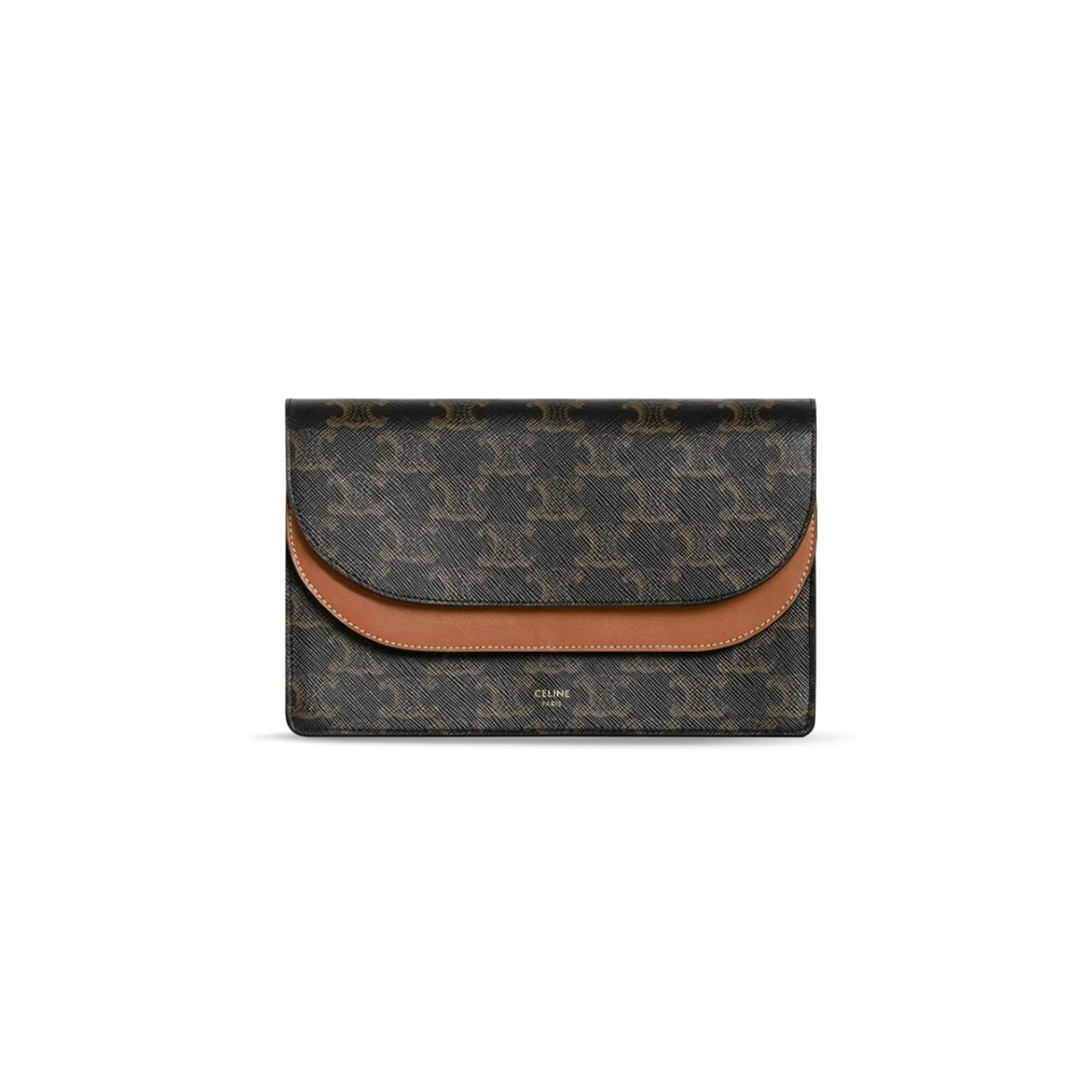 Ce**e crossbody bag in triomphe canvas and smooth lambskin 10d852cg9.04lu (20*11.5cm)